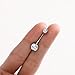 ORANGELOVE G23 Titanium Belly Button Ring CZ Round Cubic Zirconia Internally Threaded Belly Button Navel Piercing Ring Silver 14G 14mm Belly Body Piercings Barbell Jewelry Navel Ring for Women Men
