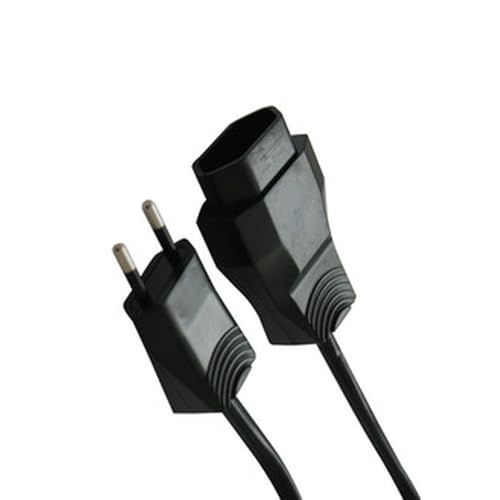 Rallonge électrique 5 m 10A noire 2x1mm Câble souple intérieur extérieur