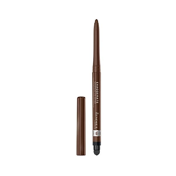 Rimmel-Exaggerate-Waterproof-Eye-Definer-212-Rich-Brown-1-Count Rimmel London Exaggerate Waterproof Eye Definer Eyeliner, Highly Pigmented, Long-Wearing, Built-In Smudger, 212, Rich Brown, 0.01oz