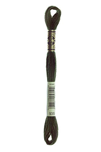 DMC 117-935 6 Strand Embroidery Cotton Floss, Dark Avocado Green, 8.7-Yard