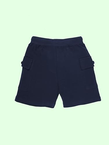 Image of KiddoPanti Boys 100% Cotton Knitted Above Knee Length Basic Cargo Shorts