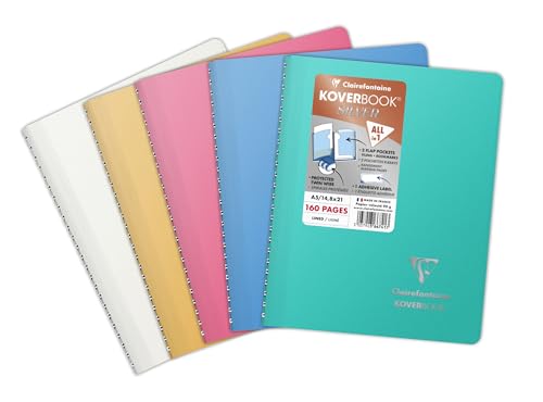 Carnet à spirale Clairefontaine Koverbook A5 avec couverture plastique opaque indéchirable