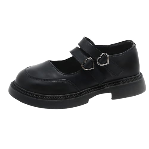 Toddler & Little Kid Girls School Uniform Loafers Comfort Flat Sole Fashion Dress Shoes Outfits Black