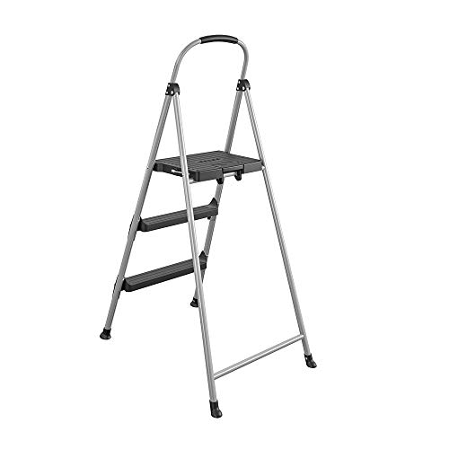 Cosco Signature Step Stool Three-Step Aluminum with Plastic Steps