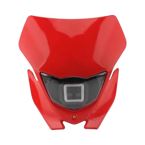 Fanale Proiettore Moto Per Crf 250 450 Dirt Pit Bike Per Enduro Motocross Piastra Faro Faro Moto Led Faro Anteriore(Rosso)