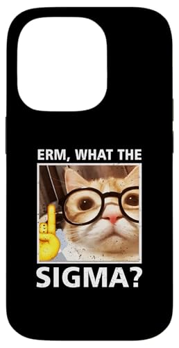 Erm What-The Sigma Cat Meme Selfie Chat portant des lunettes de soleil Coque pour iPhone 14 Pro