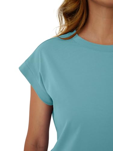Teal Tops for Women Crop Tops Cap Sleeve T Shirt Cotton Crewneck T Shirts for Women Loose Fit 2026 — view 5