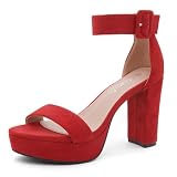 Herstyle Tacones de plataforma gruesos para mujer, fiestas y
