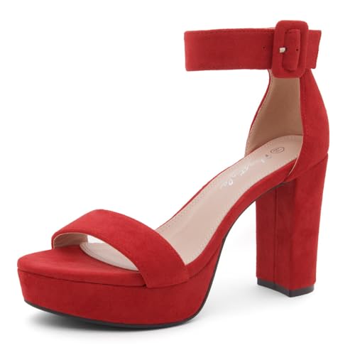Image of Herstyle Women's Chunky Platform Heels - 4 Inch Block Heeled Sandals, Open Toe Dressy Strappy Heels with Ankle Strap for Wedding, Prom, Party & Graduation