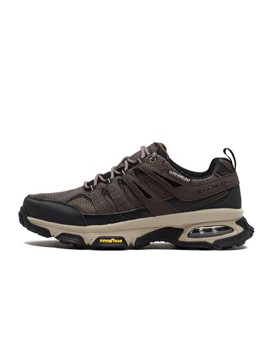 Skechers Skech-Air Envoy Bulldozer, Zapatillas de Deporte Hombre, Marrón (Brown Leather PU Mesh Black Trim), 43 EU