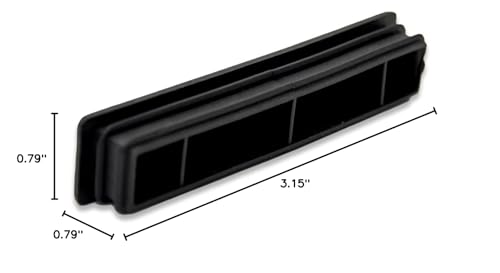 Image of Flyshop 8 Pack Black Chair Glide Inserts Plastic Plugs Rectangle Pipe Tubing End Caps 20 x 80 mm, 13 /16 inch x 3-1 /8 inch