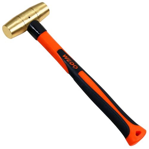 WEDO 8oz Brass Hammer with Fiberglass Handle