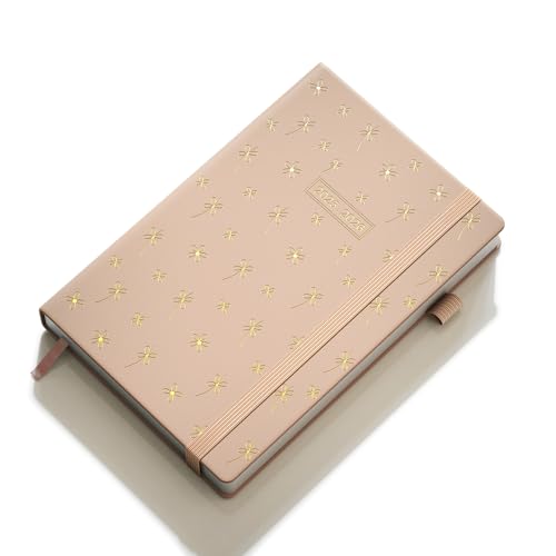 KaKa Dragon Kalender 2025-2026 Wochenplaner, Deutschsprachig, Terminplaner, A5 Buchkalender Agenda für Lehrer, Schüler, Büro, 18 Monate, Juli 2025 - Dezember 2026, 1 Woche 2 Seiten (Rosa)