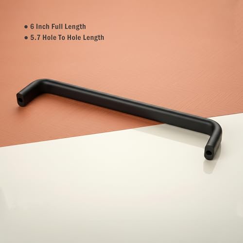 Image of Atlantic Stainless Steel Capsule D Drawer, Cabinet Handles, Matte Black, 8 Inch - Set of 12, Black Finish Pull Handles