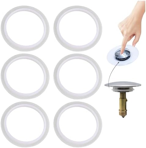 6 Pieces of Silicone Sealing Rings, Sink Plug Sealing Rings, Drain Bathroom Sink Sealing Rings ...