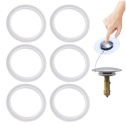 6 anneaux d'étanchéité en silicone, bouchons de vidange pour évier, joints de baignoire