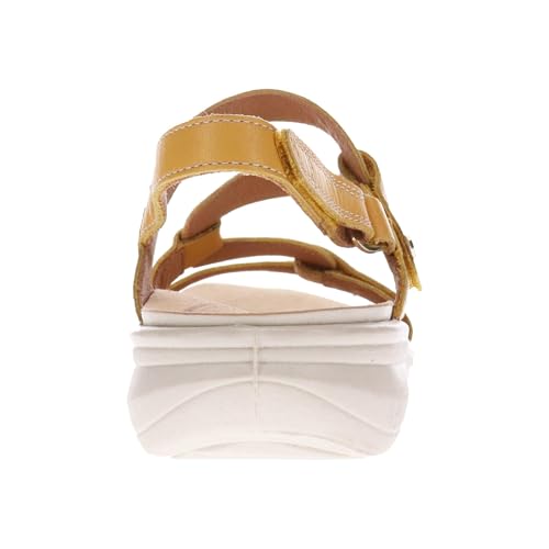 Image of Revere Emerald 3 Women's Sandals - Premium Soft Leather, Adjustable Straps & Contoured Footbed - Orthotic Arch Support for Stylish Comfort & All-Day Wear Mustard 5-5.5 W US