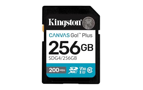 Kingston Canvas Go Plus 256GB SD Card | Up to 200MB/s | Class 10, UHS-I, U3, V30 | SDG4/256GB