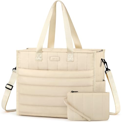Image of IBFUN Utility Tote Bag with 24 Pockets, Large Teacher Tote for Women with Laptop Compartment, Travel Tote Bag with Zip Top