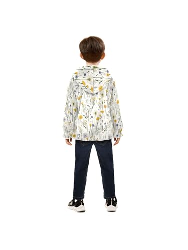 Farm Dandelion Floral Girls Fleece Jacket Girls Fall Jacket Boys Coats Zip Up Hoodie Children Outerwear 2-10T4