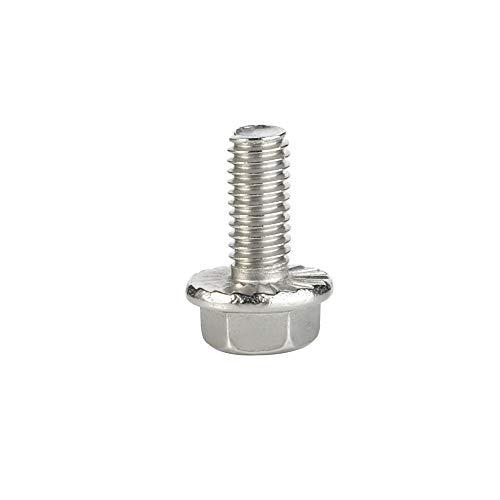 Image of Mellewell M8 x 10mm Flanged Hex Head Bolts Flange Hexagon Screws, Stainless Steel 304, DIN 6921, 20 PCS