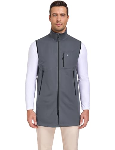 Little Donkey Andy Men's Lightweight Softshell Vest Windproof Sleeveless Jacket for Travel Hiking Running Golf