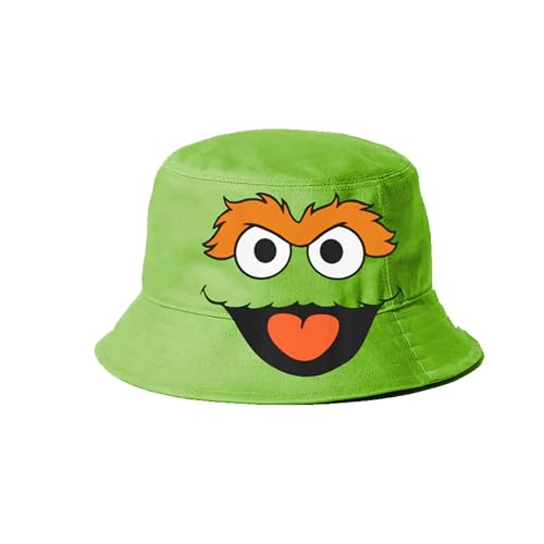 Barrio Sésamo Oscar The Grouch Face   Sombrero de Pescador para niños, Verde, 25 x 15 cm