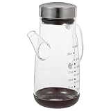 SOLUSTRE Mehrzweck Glas Ölflasche Großvolumig mit Rutschfester Unterseite Hitzebeständig für Gasherd Auslaufsicherer Küchenölspender für Öl Essig Sojasauce