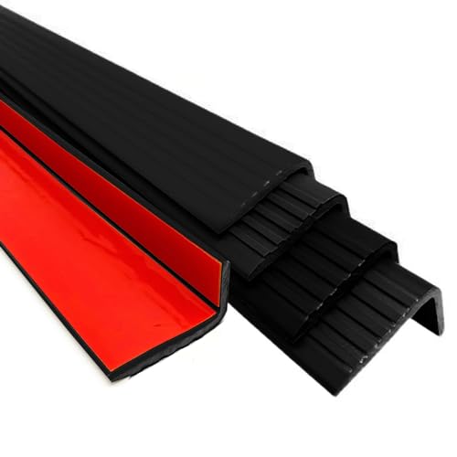 Profilo Angolare Per Gradini In Gomma PVC Profili Per Bordi Per Gradini Profilo Angolare In PVC Autoadesivo 60mm X 30mm Adatto Per Scale Interne Ed Esterne Tipo L ( Color : Black , Size : 39in/1m )