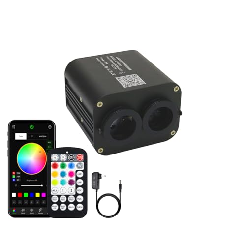 Image of AZIMOM Dual Color 20W Fiber Optic Light Source RGBW Light Box Engine Diver Bluetooth /RF Remote Control Music Sensor Mode for Car /Home Star Ceiling Effect Decoration