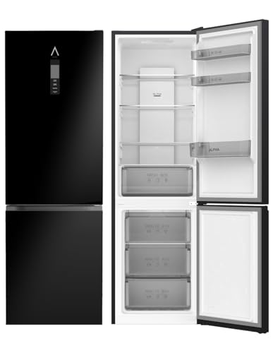 ALPHA Frigorífico Combi Pegasus Elite-185, 185X60cm, Negro Brillo, No Frost, Inverter, *Alta Gama*