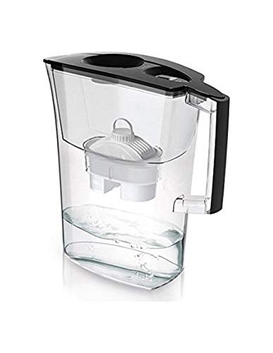 LAICA Prime Line Caraffa Filtrante - Grande Capacità di 3L - Nera - Timer Digitale - 1 Filtro bi-flux Coffee & Tea Incluso, Speciale Formulazione per Ridurre il Calcare - Made in Italy