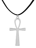 Sacina Goth Ankh Cross Necklace, Zinc Alloy Ankh Cross Pendant, Goth Necklace, Halloween Christmas New Year Jewelry Gift for Women