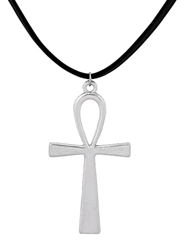 Sacina Goth Ankh Cross Necklace, Zinc Alloy Ankh Cross Pendant, Goth Necklace, Halloween Christmas New Year Jewelry Gift for Women