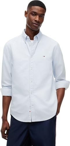 Tommy Jeans Herren Hemd Langarm Oxford Regular Fit, Blau (Sweet Blue), L – Ansicht 1