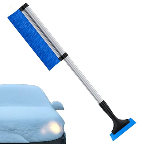 Pala de nieve para coche – ABS + aleación de aluminio, rasqueta de hielo extensible, cepillo de nieve y pala S de emergencia para coche, rasqueta flexible para parabrisas de coche