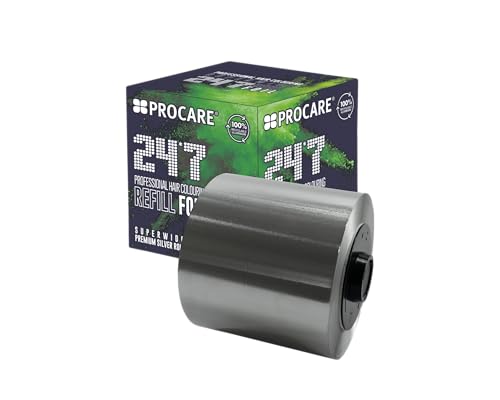 Procare 24 * 7 Silver Foil Refill (120mm x 450m) - Refill Roll of Silver Foil Compatible with Procare 24 * 7 Dispenser, Superwide Hair Foils for Highlights & Colouring Techniques