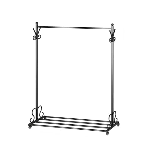 �n���K�[���b�N����, ������� 25mm ��������e�ʗm�����b�N���[�L���X�^�[�t�� �I�t�� �t�b�N�p�C�v�n���K�[ �m���n���K�[�ߗގ��[ ���� ��� �͂񂪁[����� �������� �n���K�[���b�N, ��� �ϋv �ȃX�y�[�X �g���ȒP (Black, 60CM)