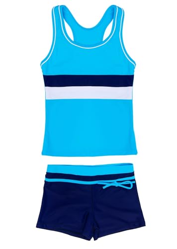 Image of Little Girls' Summer Swimwear Two Piece Boyshort Tankini Kids Swimsuit