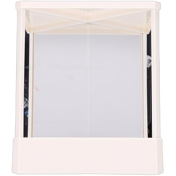 FILFEEL Lustro Nie Cofające Lustro z Systemem Podwójnego Odbicia Lustrzanego Bez Odwracania Lewego Prawego Nie Wymaga Kalibracji z ramą z Tworzywa ABS do Makijażu Stylizacji WHITE