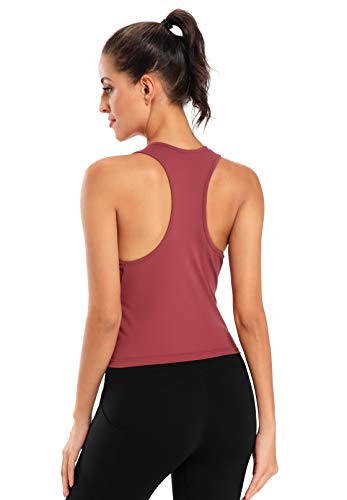 Evobak Workout Tops for Women - Yoga Shirts Racerback Crop Tops Athletic Exercise Gym Running Training Tanks Active Wear