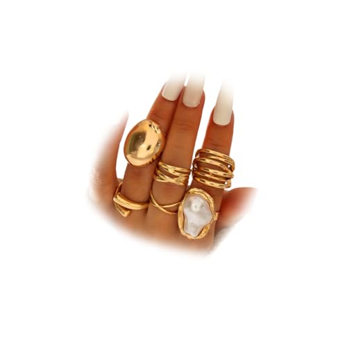 Grosses bagues dorées empilables tendance bague de phalange et dôme vintage