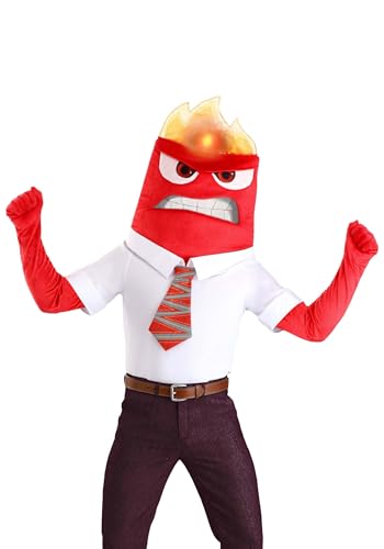 Disney & Pixar's Inside Out Anger Costume for Adults | Angry Red Emotion Movie Character Outfit Large