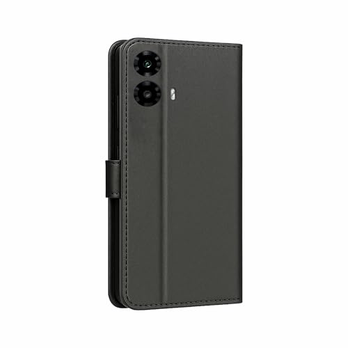 Image of AIBEX Shock Proof Flip Compatible for Motorola G45 5G / Motorola G34 5G Flip Cover Leather Finish | Inside TPU with Card Pockets | Wallet Stand | Complete Protection Flip Case - Black