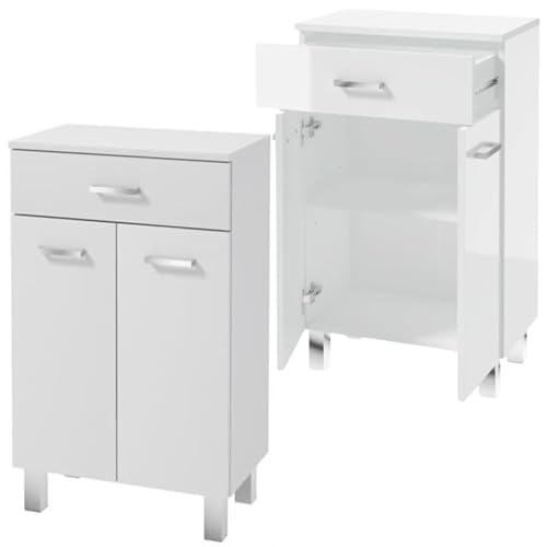 .Deftrans Domodomo Stand-Badschrank schmal - 85 x 50 x 30 cm weißer...