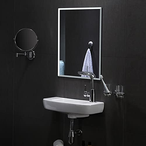 Petite vasque lavabo mural céramique blanche robinet et drain à droite