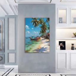 Toile océan pour mur vide grand format affiche moderne bleue 70x100