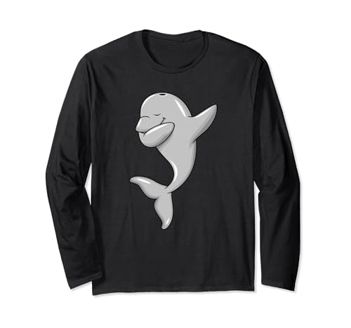 Dabbing Dolphin Lindo Bailando Divertido Delfín Manga Larga