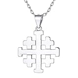 ✨ Design: Das Jerusalemkreuz (auch Jerusalemer Kreuz) ist ein gemeines bzw. griechisches Kreuz, bei dem in den vier Quadranten nochmals jeweils ein kleineres griechisches Kreuz angeordnet ist. Die fünf Kreuze des Jerusalemkreuzes werden als die fünf Wunden Christi gedeutet.