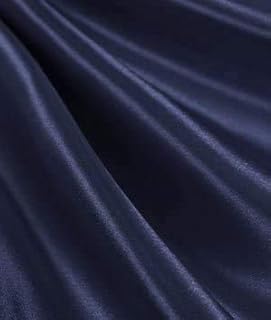 LA Fabric Spot Inc. Satin- Charmeuse Fabric 60" Inch Wide- for Weddings, Decor, Gowns, Sheets, Costumes, Dresses,(5 Yard, Navy)